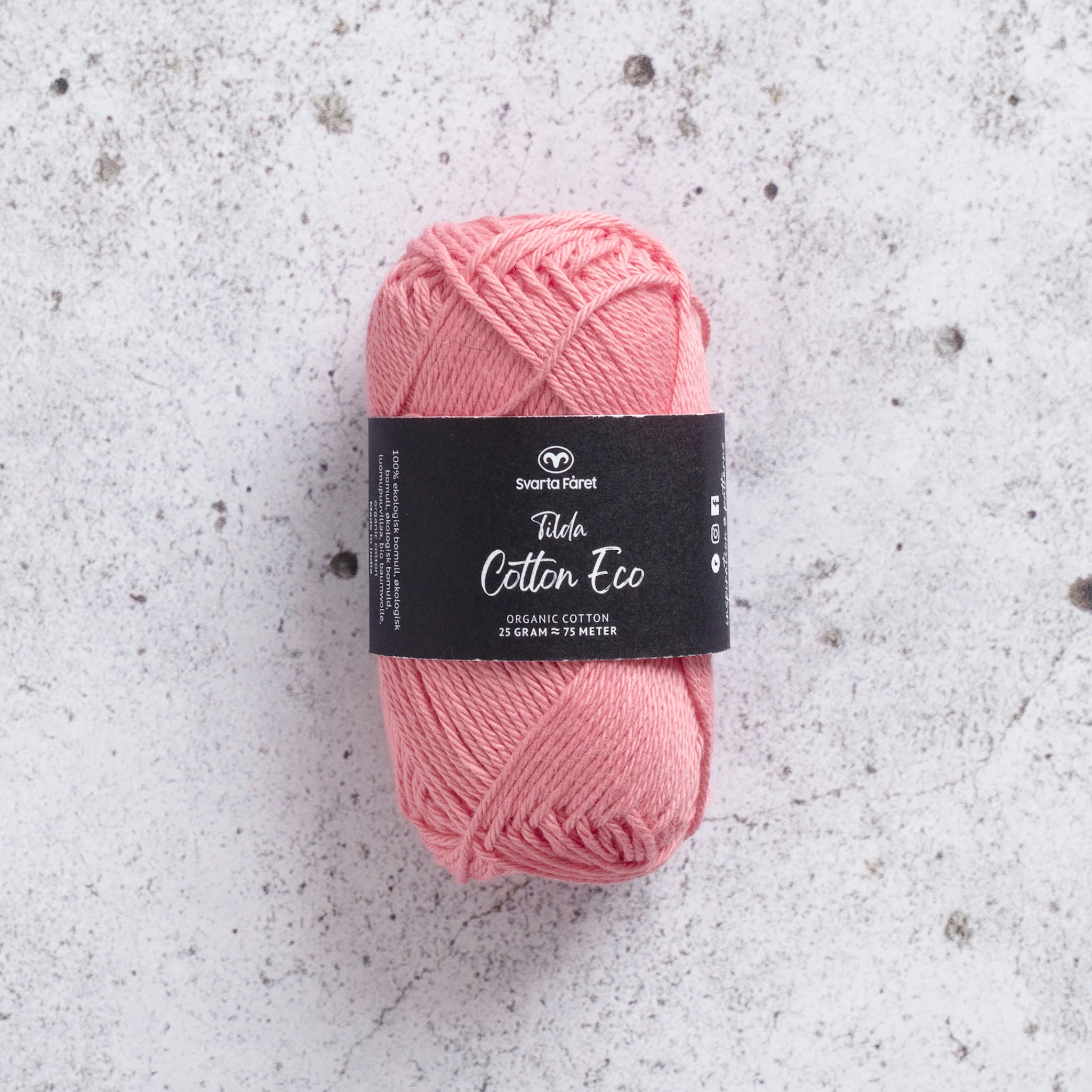 Produktbilde for Tilda Cotton Eco Bomullsgarn 25 gr Svarta Fåret