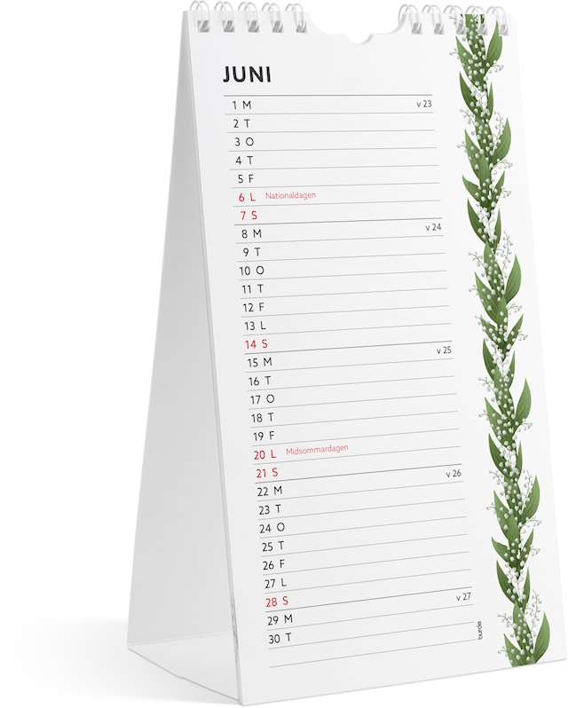 Produktbilde 3 for Väggkalender 2026 Mini Duo 120x215 mm Burde