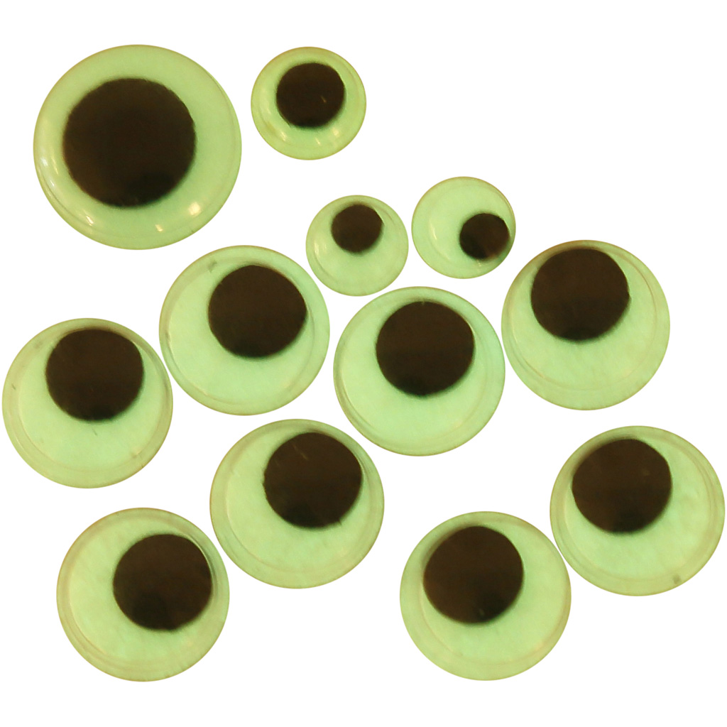 Rullögon Glow in the dark 8+10+14 mm 30-pack