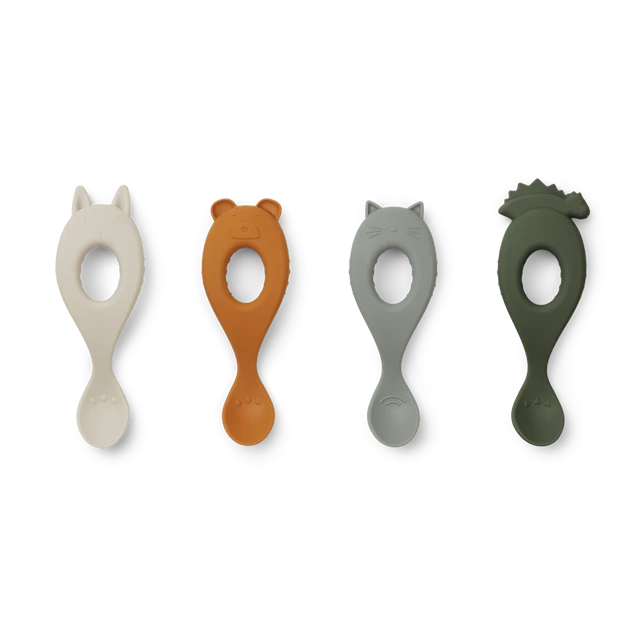 Liva Spoons Silicone 4 kpl Hunter Green Mix Liewood