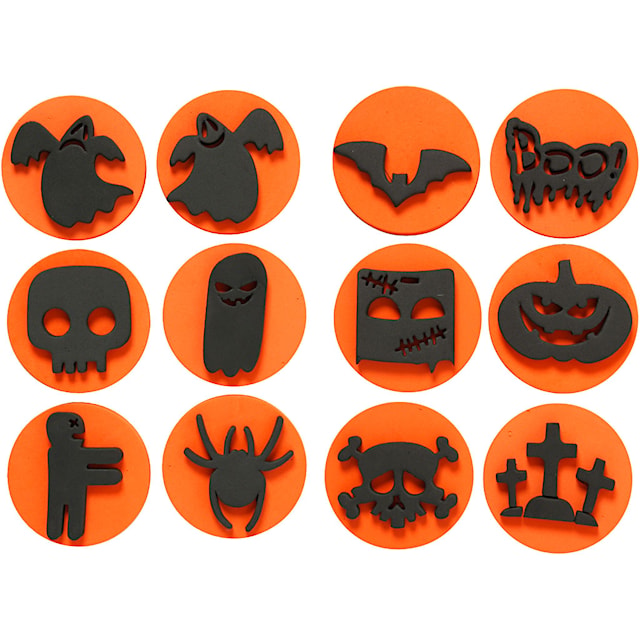 Tuotekuva 1 - Softisleimasimet, halloween, halk. 7,5 cm, paksuus 2,5 cm, 6 kpl/ 1 pkt