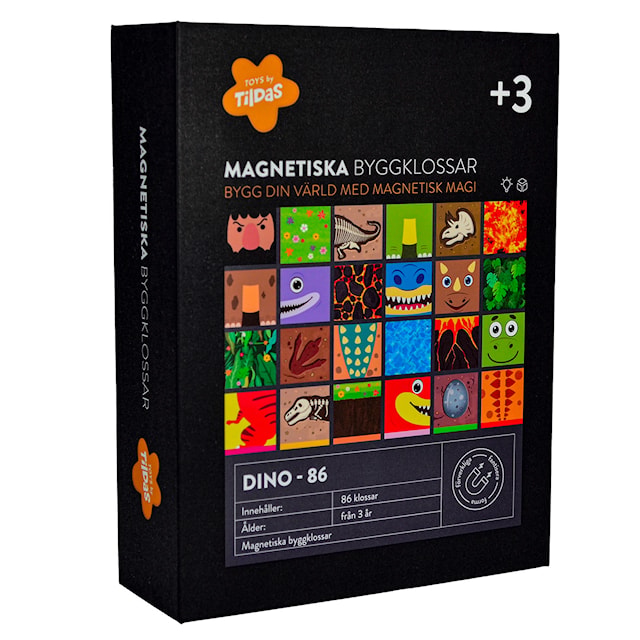 Produktbild 3 för Magnetiska Byggklossar Dino 86 Bitar