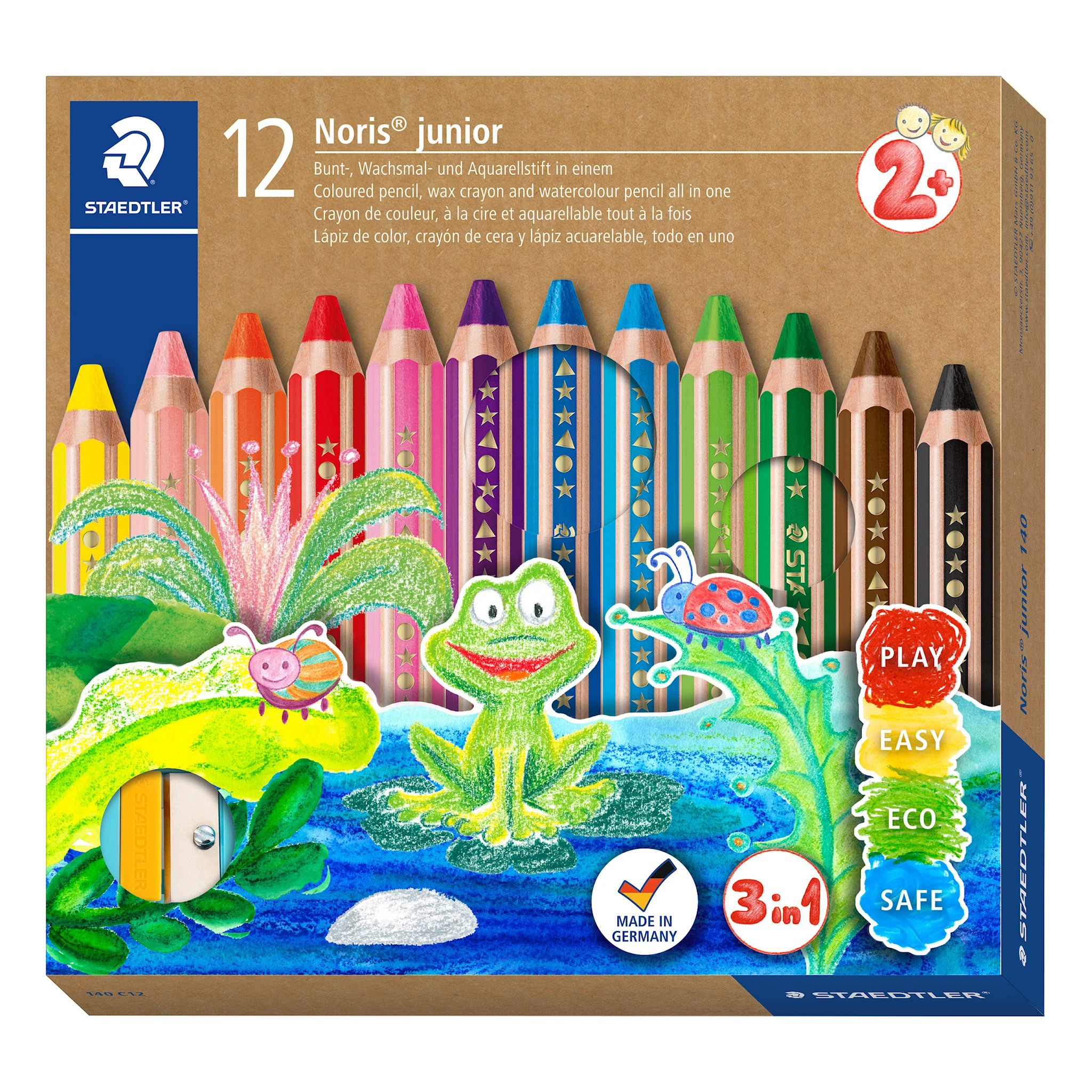 Produktbilde for Fargeblyant 3-i-1 Chunky 12-pakning Noris Junior Staedtler