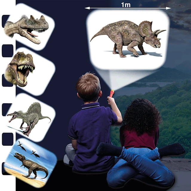 Brainstorm Ficklampa och Projektor med Dinosauriebilder