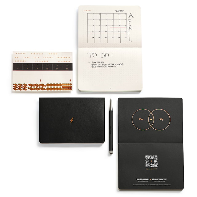 Tuotekuva 3 - Bullet journal A6 Pilkullinen Black 3-pack Leuchtturm1917