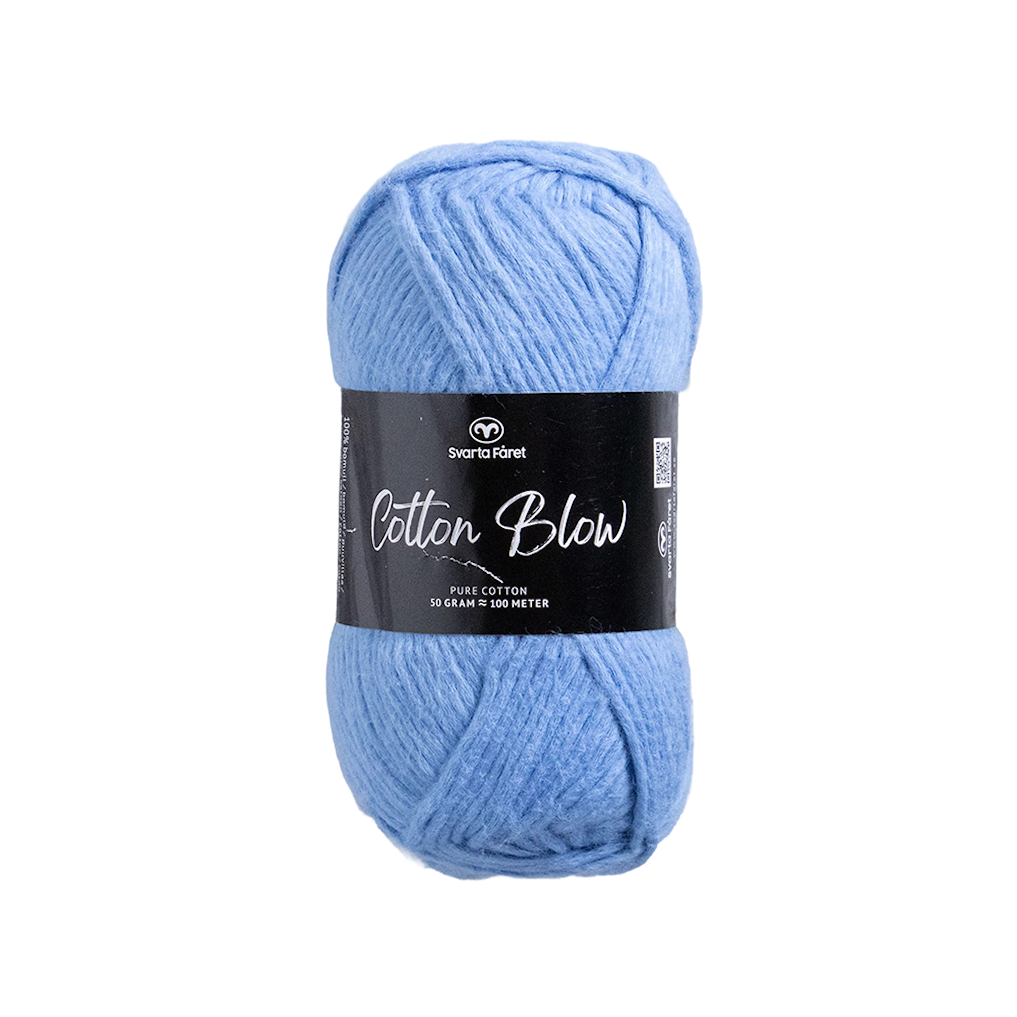 Produktbild för Cotton Blow Bomullsgarn 50 g Deep Dive 019 Svarta Fåret
