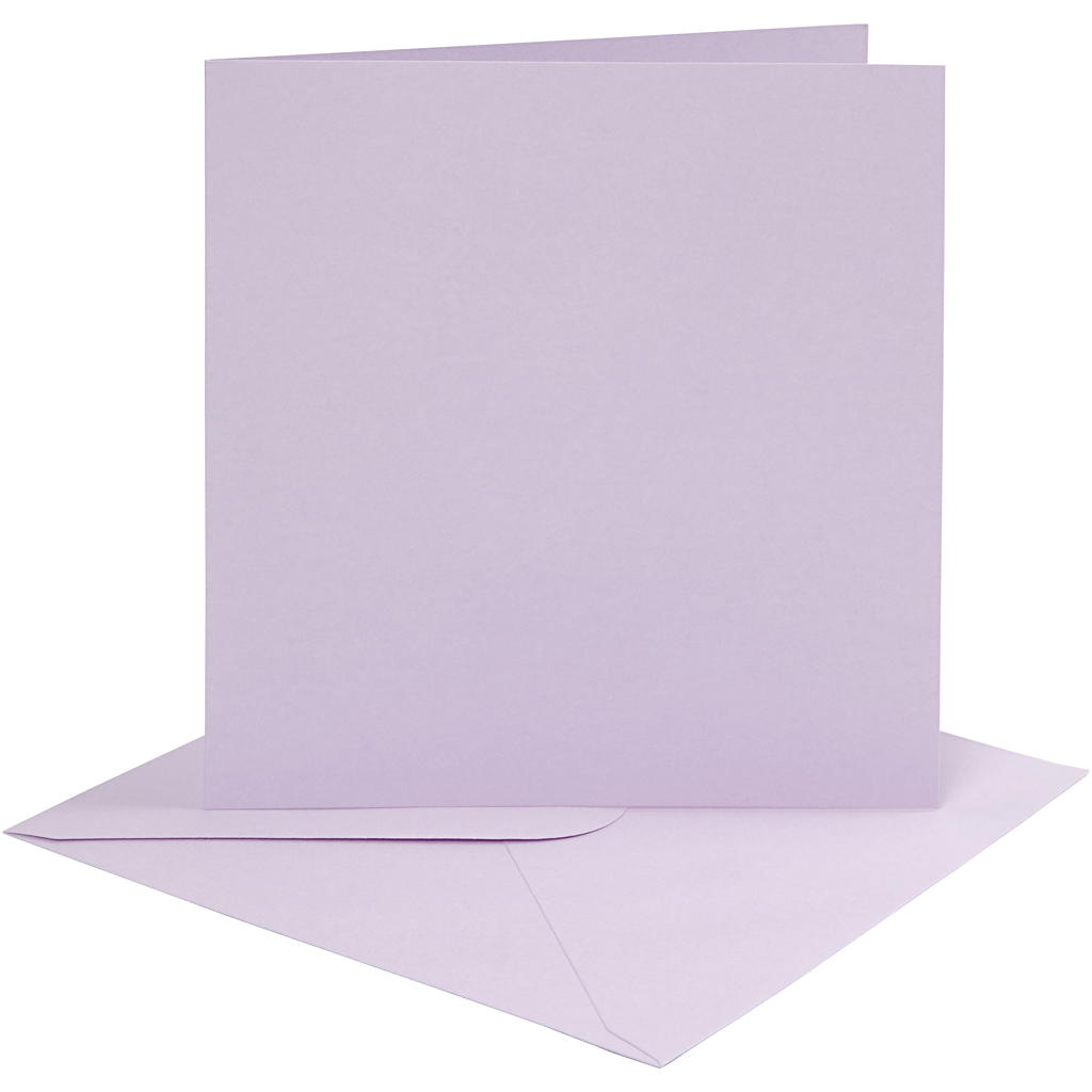 Kort och kuvert Lila 15,2x15,2 cm 4-pack