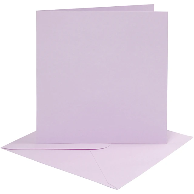 Kort och kuvert Lila 15,2x15,2 cm 4-pack