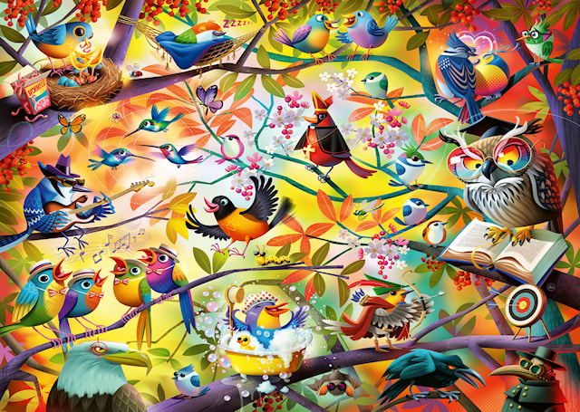 Tuotekuva 2 - Busy Birdies Palapelit 1000 palaa, Ravensburger