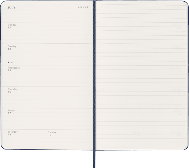 Tuotekuva 6 - Kalenteri 2026 Classic Hard 12M Week Note Large Sapphire Blue Moleskine