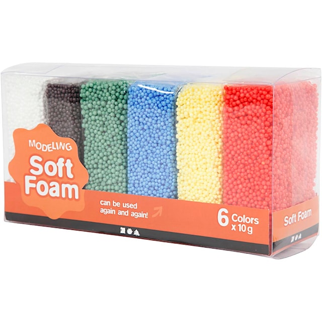 Tuotekuva 4 - Soft Foam, perusvärilajitelma, 6x10 g/ 1 pkt