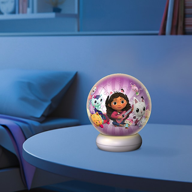 Produktbild 3 för Puzzle-Ball Nightlight Gabby's Dollhouse 3D-Pussel 72 Bitar Ravensburger
