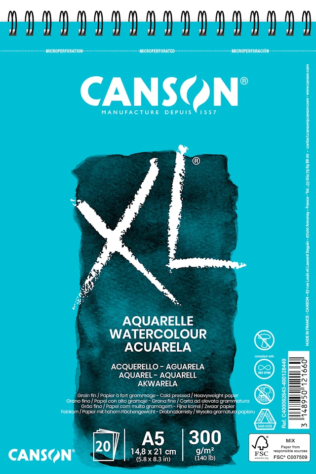 Akvarellblock XL Aquarelle A5 20 ark 300g Canson