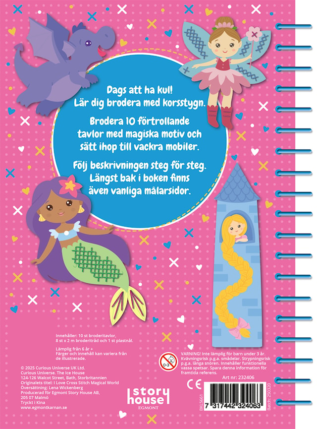 Produktbild 2 för Pysselbok Brodera Med Korsstygn Kärrnan