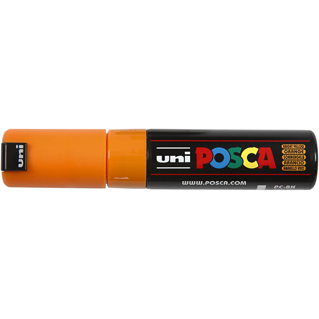 Posca Marker , nr. PC-8K, spets 8 mm, Broad, bright yellow, 1 st.