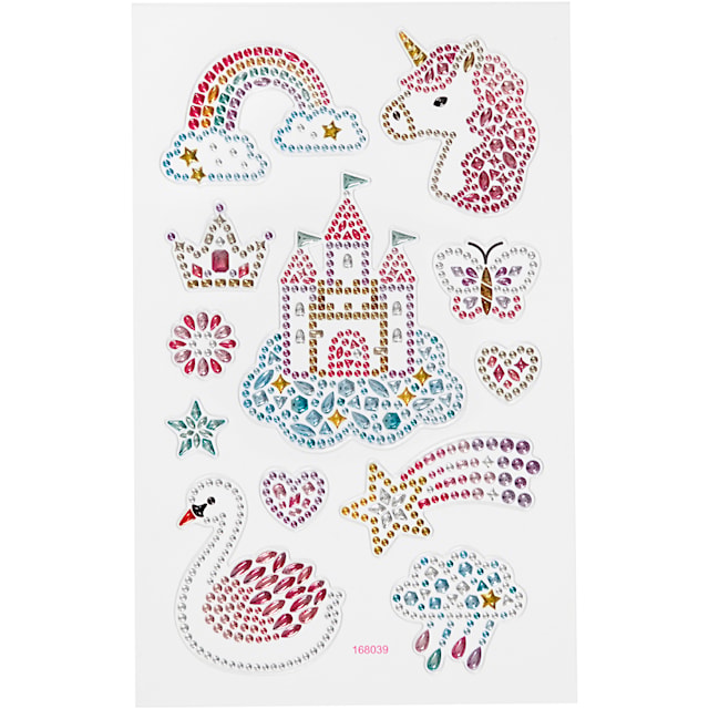 Produktbilde 1 for Diamond stickers, unicorn world, ark 10x16 cm, 1 ark