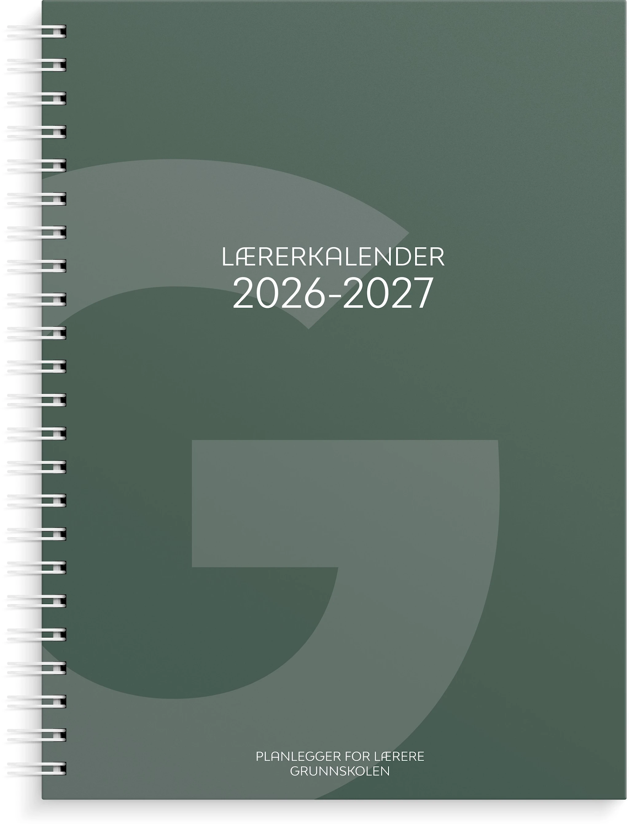Produktbilde for Lærerkalender A4 Gr Skole 26/27 Grønn Grieg