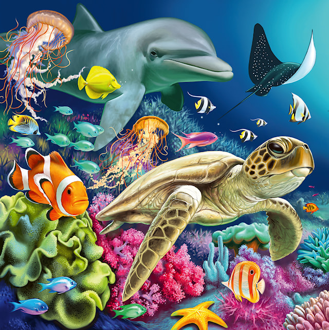 Produktbilde 4 for Puslespill Under Water 3x49 brikker, Ravensburger