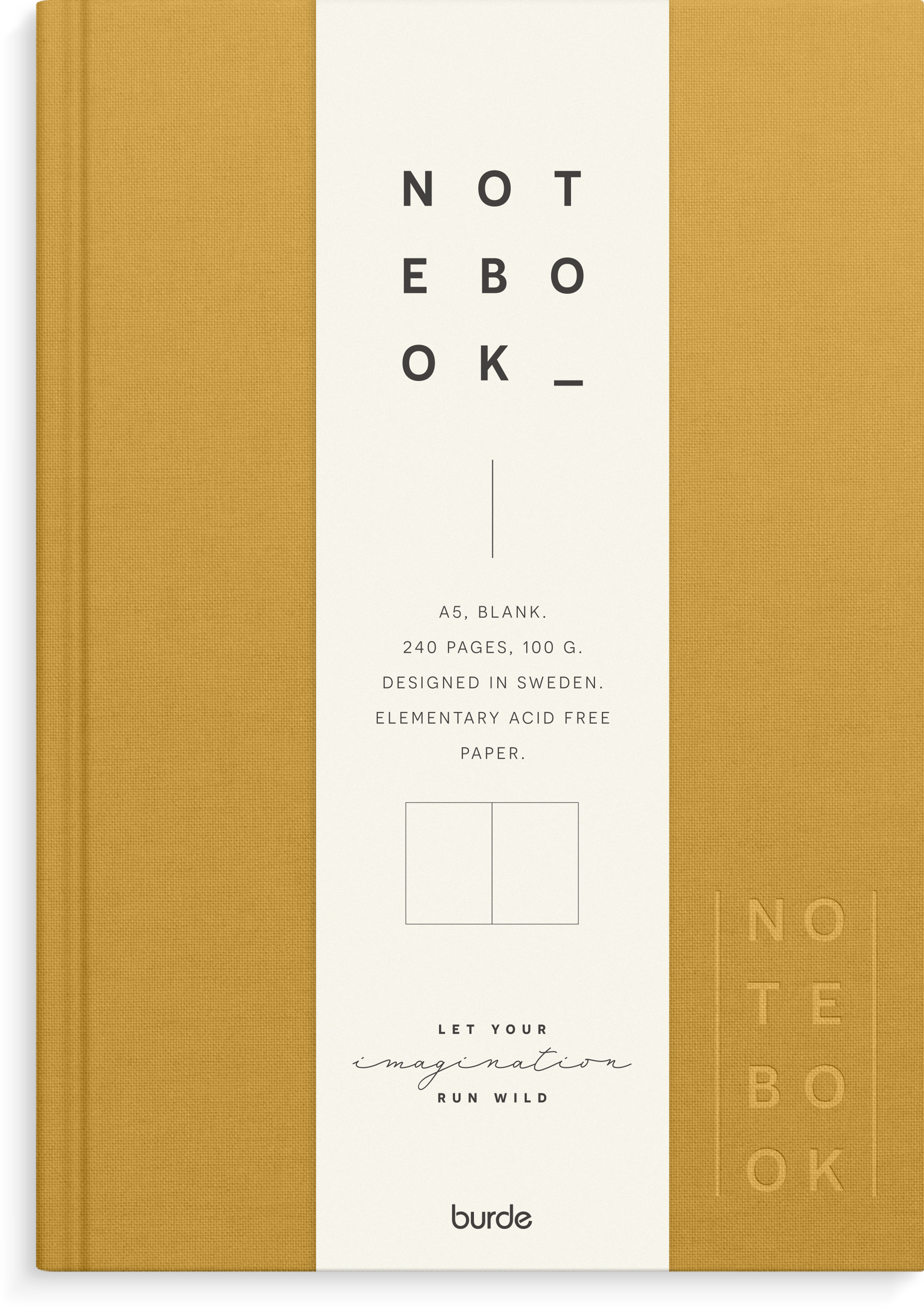 Notebook Textile Mustard Blank A5 Burde