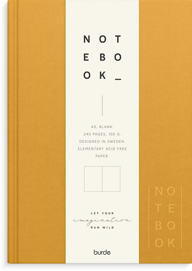 Notebook Textile Mustard Blank A5 Burde