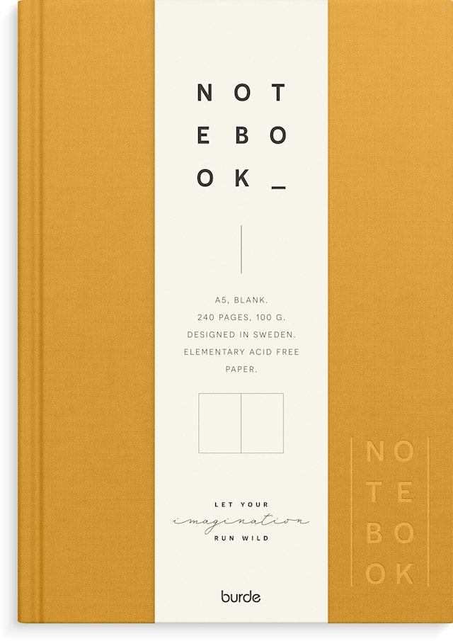 Produktbild 1 för Notebook Textile Mustard Blank A5 Burde