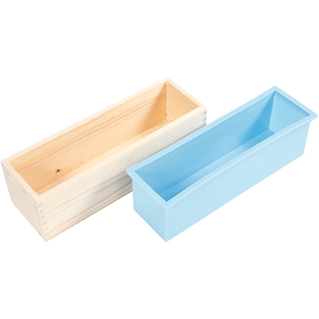 Produktbild 3 för Silikonform i träbox för gjutning av tvål, betong- och gipsgjutning 27,5x8,6x8 cm 1500 ml