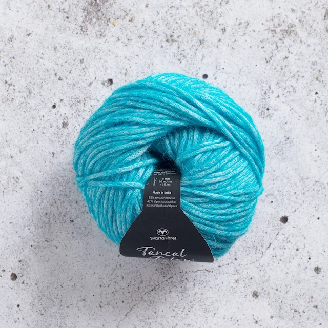 Tencel Blow alpakka-sekoite lanka 50g Aqua Blue 067 Svarta Fåret