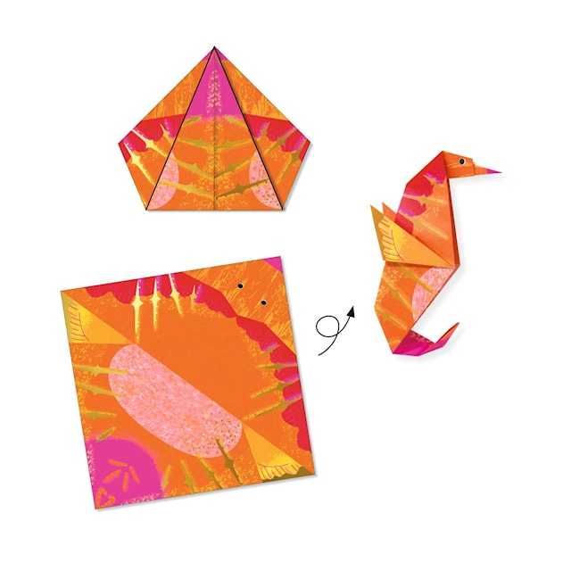 Tuotekuva 3 - Origami-merieläimet 24 arkkia Djeco