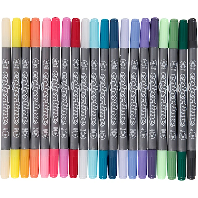 Tuschpennor Dubbelspets 20-pack Pastellfärger