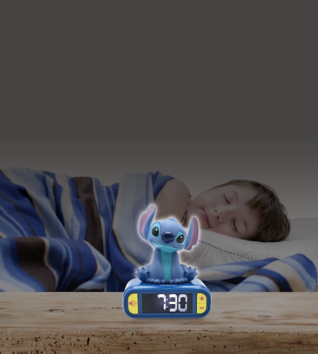 Produktbild 3 för Disney Stitch Väckarklocka med Nattljus och Ljud