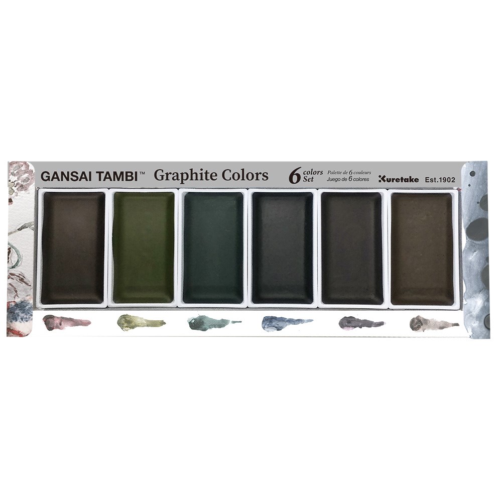 ZIG Gansai Tambi Akvarell 6-set Graphite
