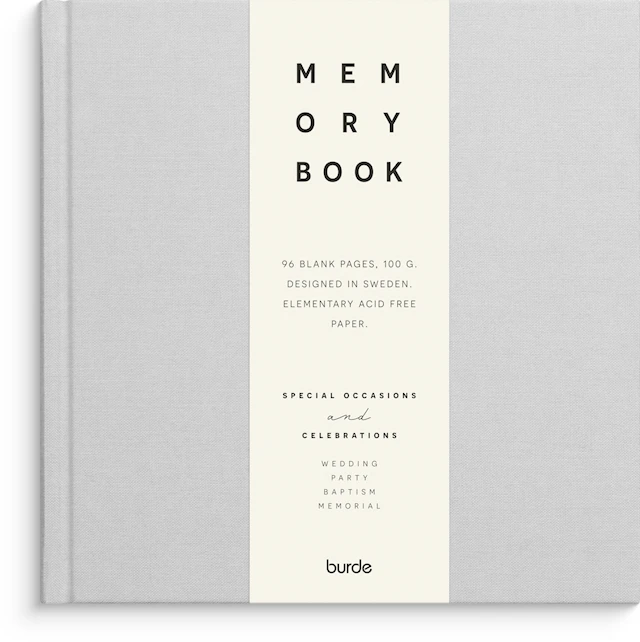 Memory Book Textile Unlined Grey Burde
