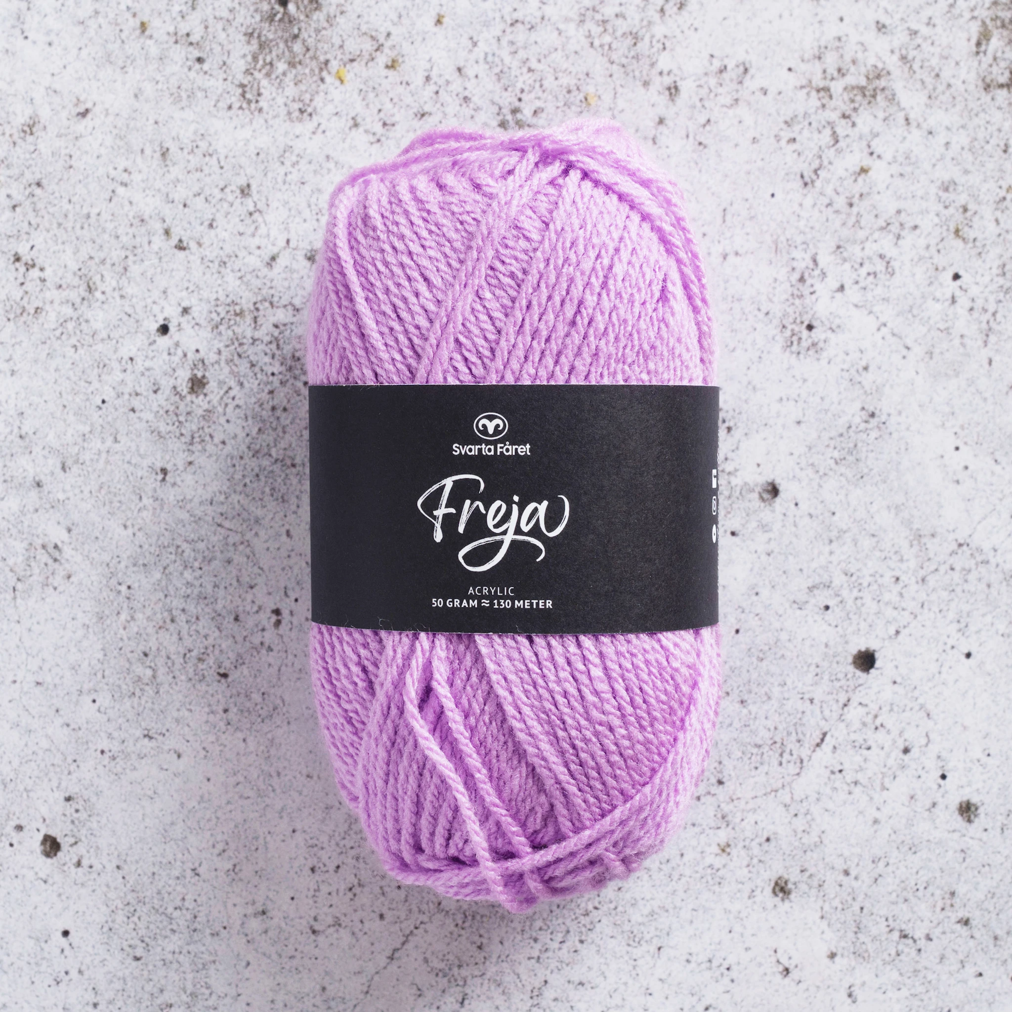 Produktbild för Freja Garn Akryl 50 g ljuslila 61 Svarta Fåret