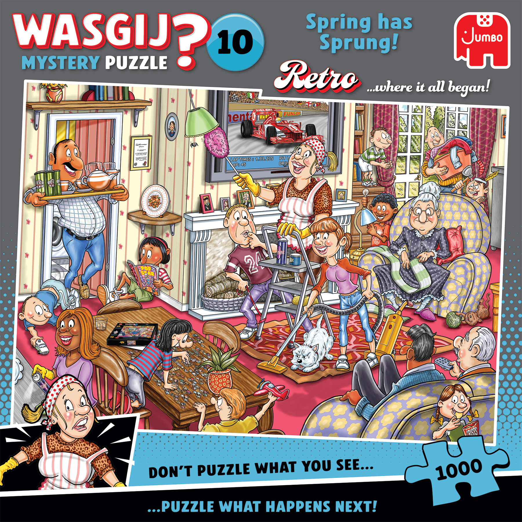 Wasgij Retro Mystery 10 - Spring has Sprung! Pussel 1000 bitar