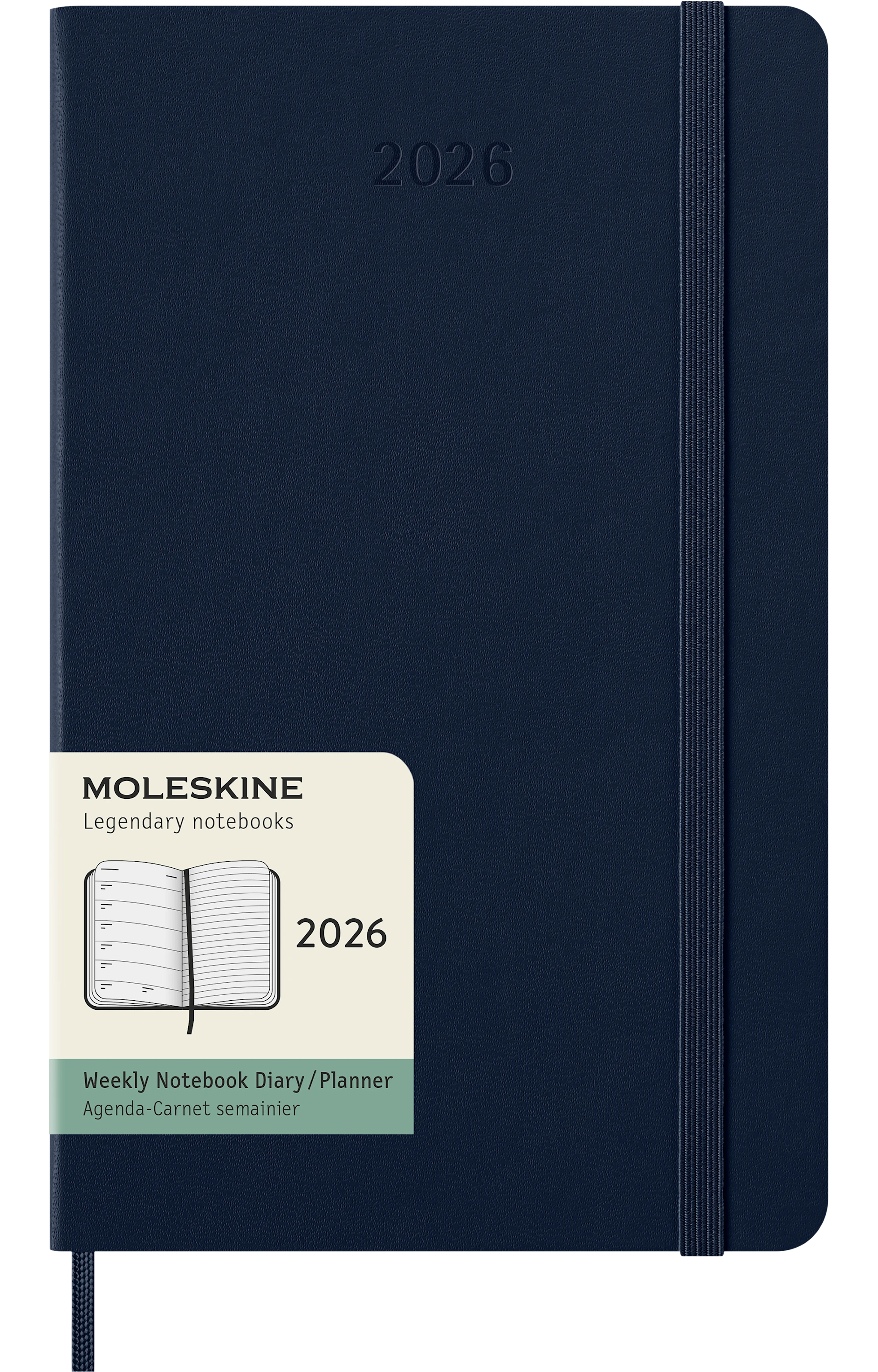 Tuotekuva ille Kalenteri 2026 Classic Hard 12M Week Note Large Sapphire Blue Moleskine