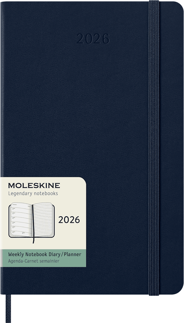 Tuotekuva 1 - Kalenteri 2026 Classic Hard 12M Week Note Large Sapphire Blue Moleskine