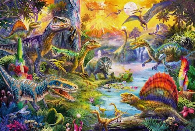 Tuotekuva 2 - Dinosaurukset Palapeli & 12 hahmoa 60 palaa Schmidt