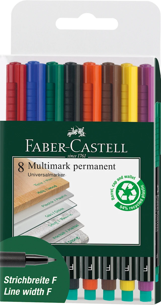 Märkpenna Multimark permanent S 8-pack Faber Castell