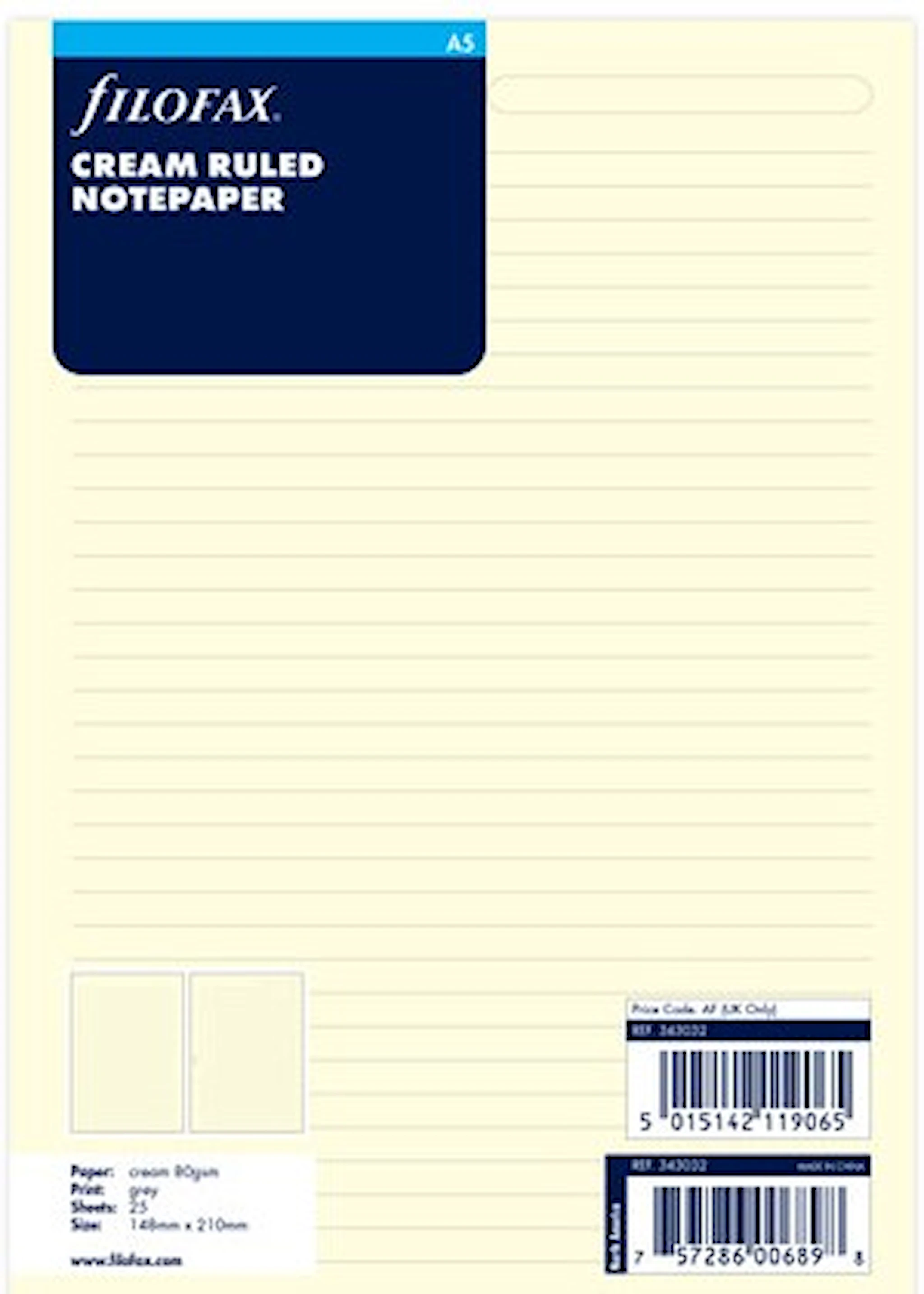 Tuotekuva ille Muistiinpanolehtiöt A5 Viivoitettu Crème Filofax