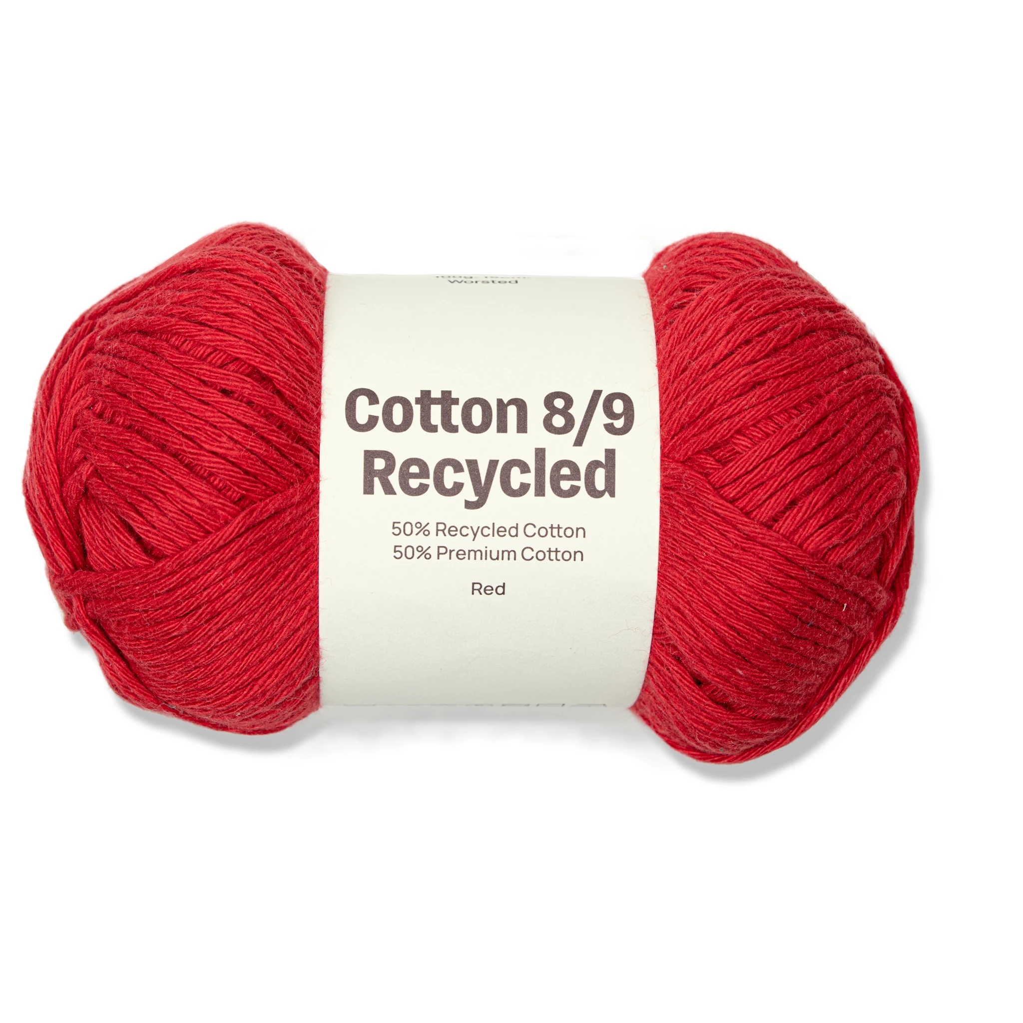 Produktbild för Cotton 8/9 Garn 100g Recycled Red A080 Adlibris