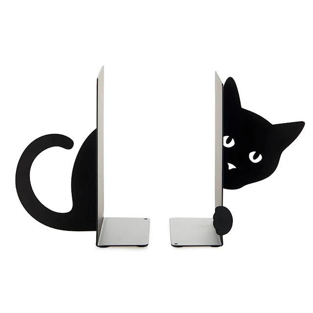 Bookend Hidden Cat Black Metallia Balvi