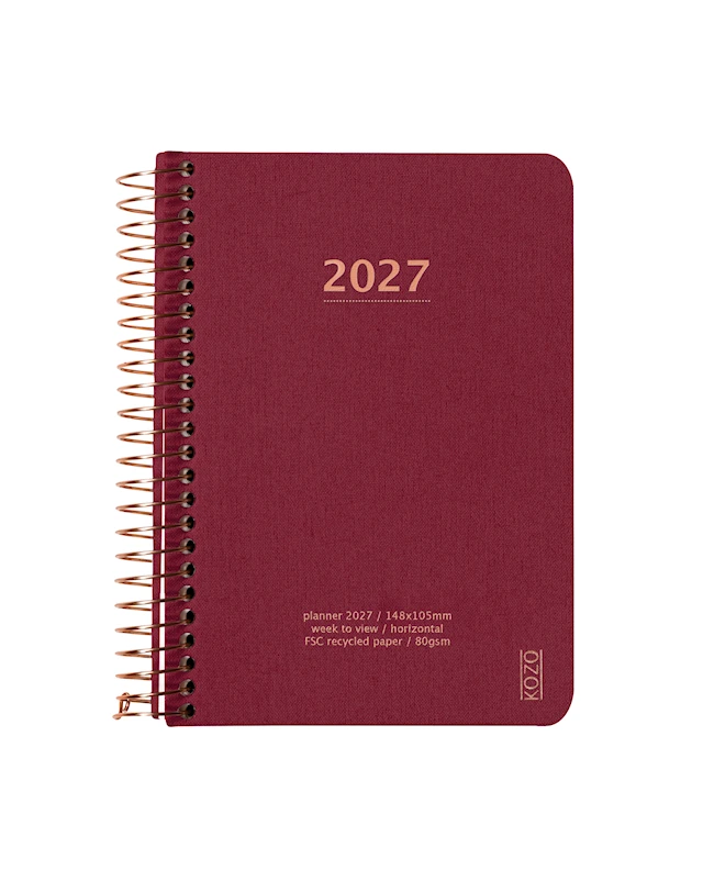 Kalenteri 2027 A6 Viikko Per Aukeama Berry KOZO