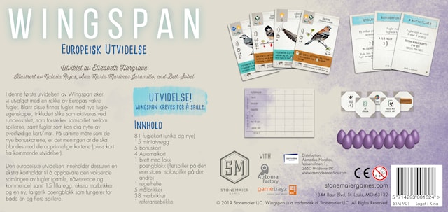 Produktbilde 3 for Wingspan European Exp. (NO)