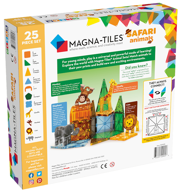 Produktbilde 3 for Magna-Tiles Safari Animals 25 bits
