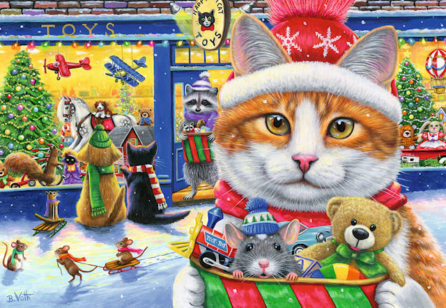 Produktbilde 3 for Julekatter-puslespill 2x24 brikker, Ravensburger