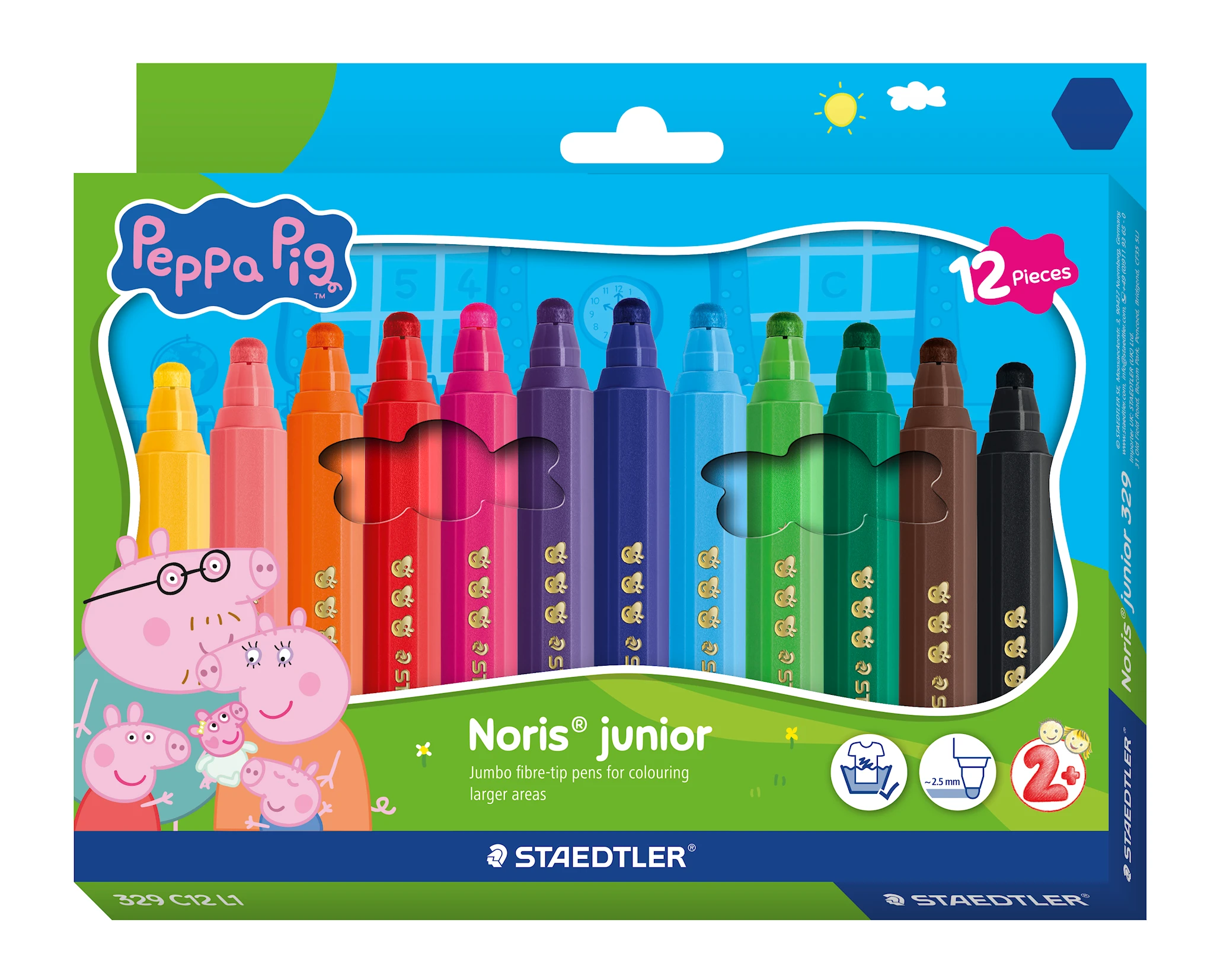 Tuotekuva ille Greta Pig Jumbo Marker 12 eri väriä Staedtler