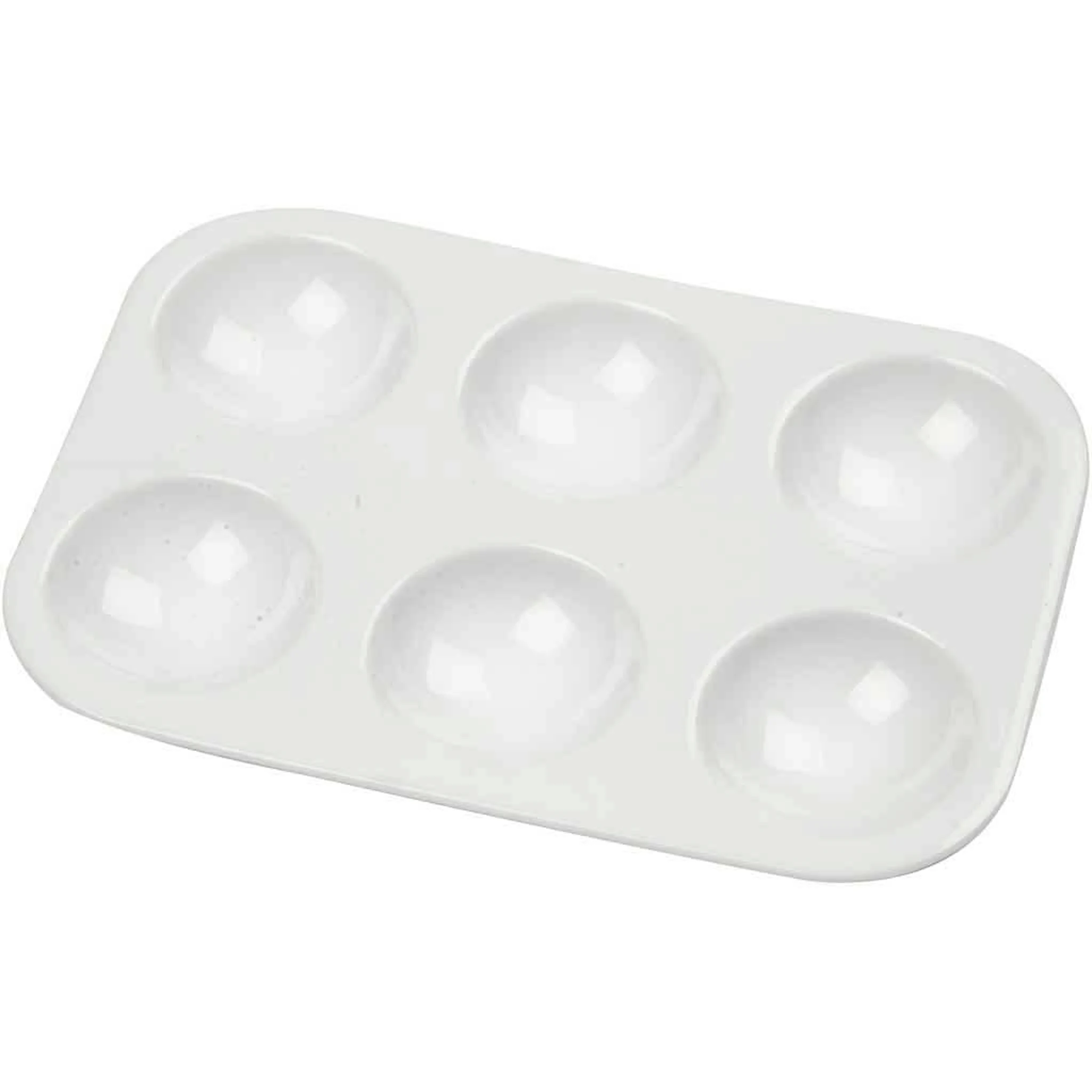 Produktbilde for Palett, Rektangulær palett med 6 rom, str. 13x8,5 cm, hvit, 1 stk.