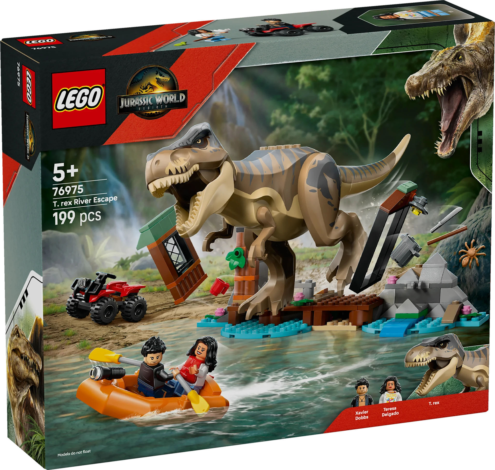 Tuotekuva ille T. rex ja pako joella LEGO® Jurassic World (76975)