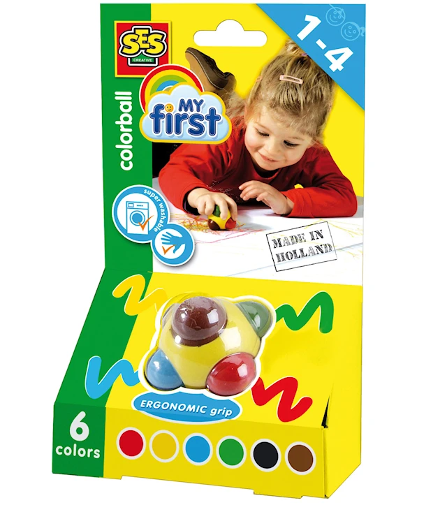 Ergonomisk färgkrita boll från 2 år SES Creative