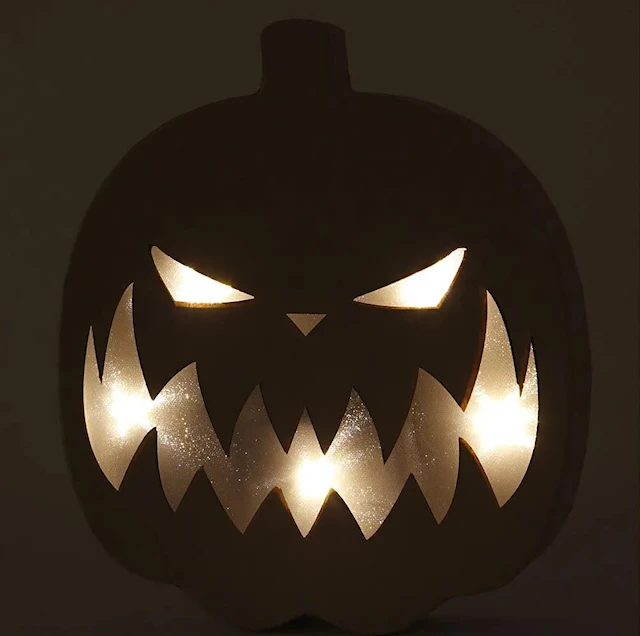 Pumpa Halloween med batteridrivet ljus 25 cm 1-pack